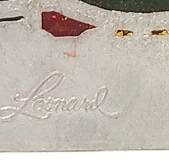 Vtg Christmas Carolers Stained Glass Christmas Ornament Suncatcher Signed - Picture 6 of 9